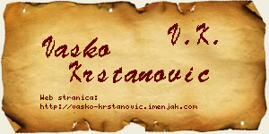 Vasko Krstanović vizit kartica